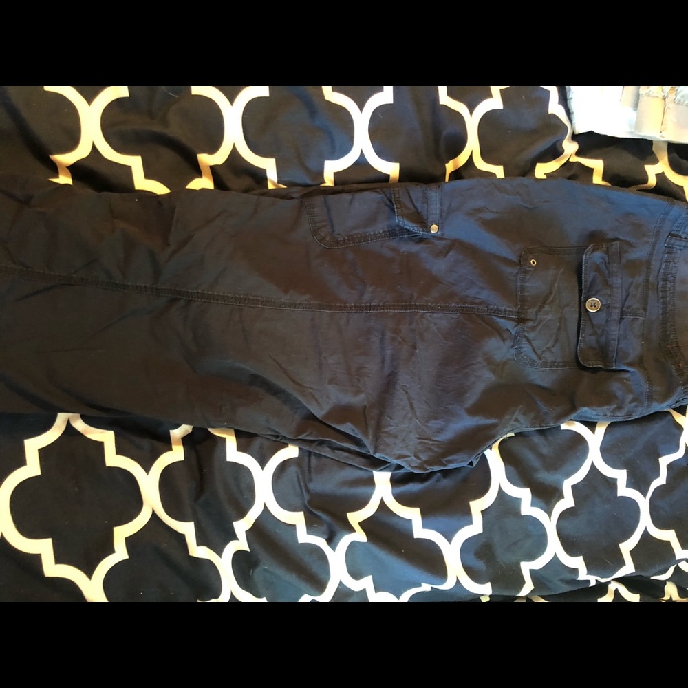 Navy cargo crop pants.